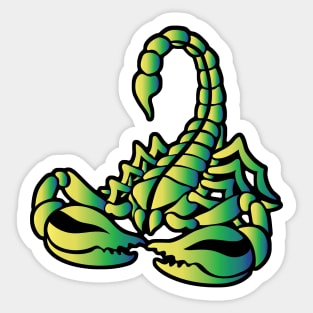 Toxic Green Scorpion, Tribal Art Style Sticker